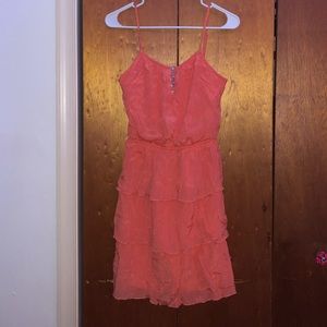 short coral dress